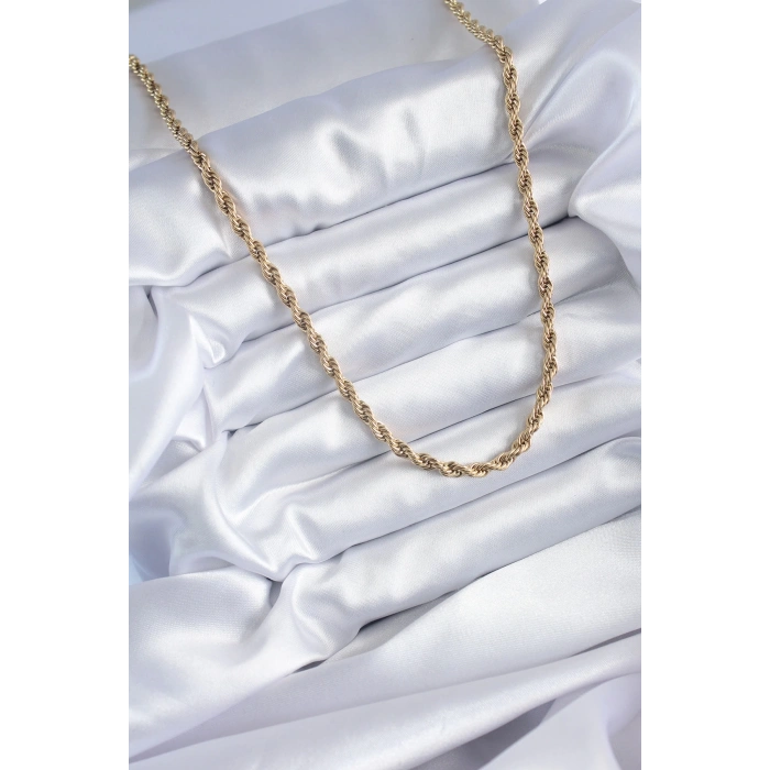 316L Çelik Gold Renk 60 cm Burgu Model Kadın Kolye