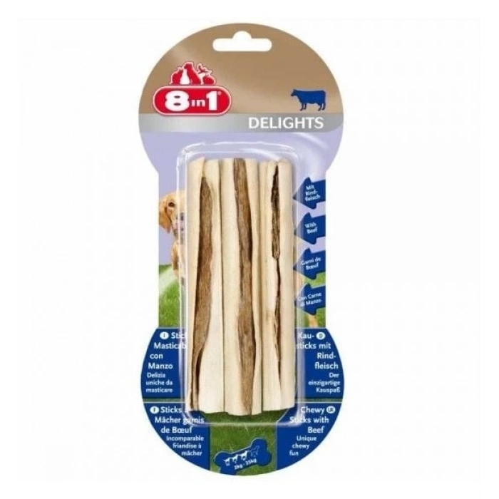 8in1 Delights Sticks Biftekli Köpek Kemik Ödülü 1 Adet 3x75 Gr
