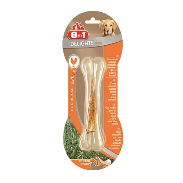 8in1 Delights Tavuklu Köpek Kemik Ödülü 1 Adet Large 130 Gr