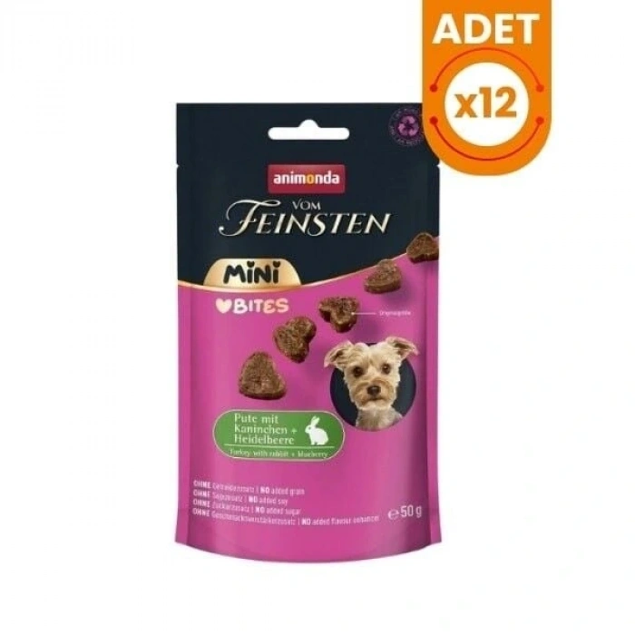 Animonda Vom Feinsten Hindi ve Tavşan Etli Mini Irk Yetişkin Köpek Ödül Maması 1 Adet 50 Gr