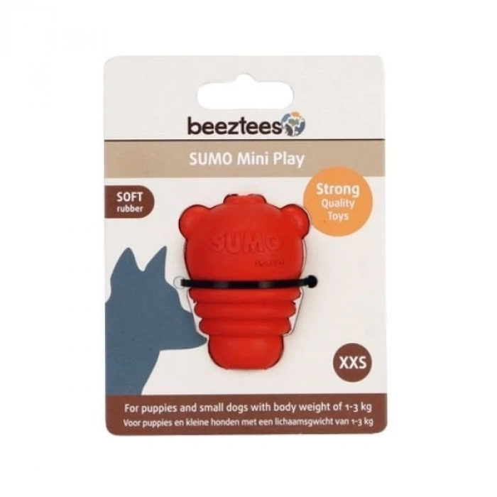Beeztees Sumo Mini Dental Ödül Hazneli Kauçuk Köpek Oyuncağı Xxsmall Kırmızı 4 Cm