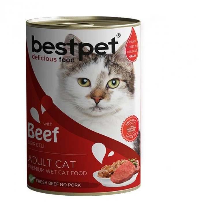 Bestpet Biftekli Gravy Yetişkin Konserve Kedi Maması 1 Adet 400 Gr