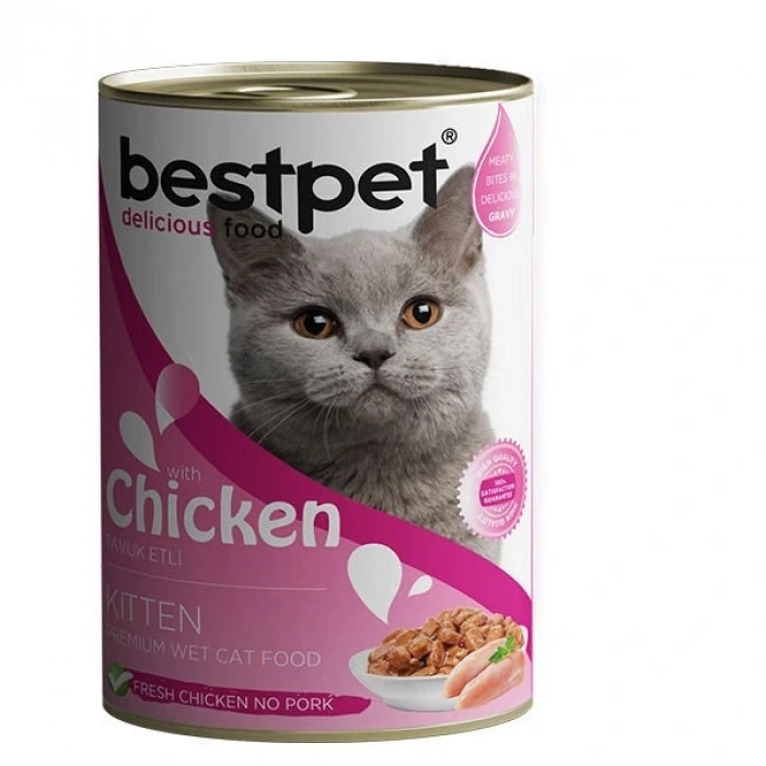 Bestpet Tavuklu Jöleli Yavru Konserve Kedi Maması 1 Adet 400 Gr