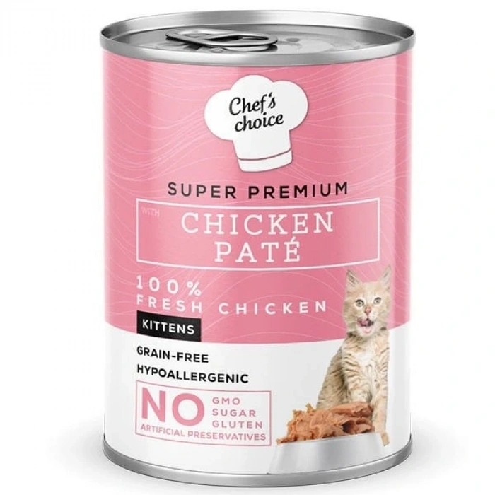 Chefs Chıoice Kitten Tavuklu Ezme Yavru Konserve Kedi Maması 1 Adet 400 Gr