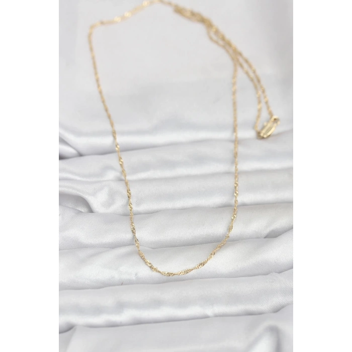 CM 14K Gold Renk Burgu Model 60 cm Kadın Kolye