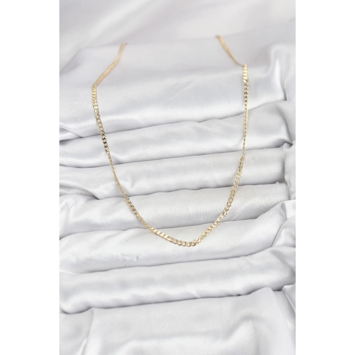 CM 14K Gold Renk Pirinç Zincir Model Kadın Kolye