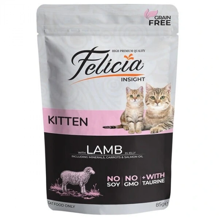 Felicia Tahılsız Kuzu Etli Pouch Yavru Konserve Kedi Maması 1 Adet 85 Gr