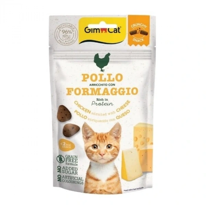 Gimcat Crunchy Snacks Tavuklu ve Peynirli Tahılsız Kedi Ödül Maması 1 Adet 50 Gr