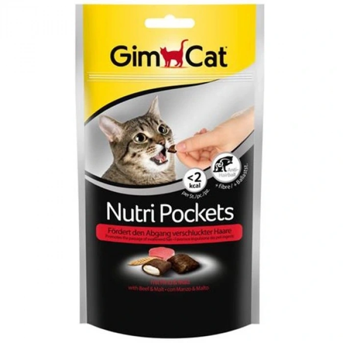 Gimcat Nutri Pockets Biftek Malt Kedi Ödül Maması Tablet 1 Adet 60 Gr
