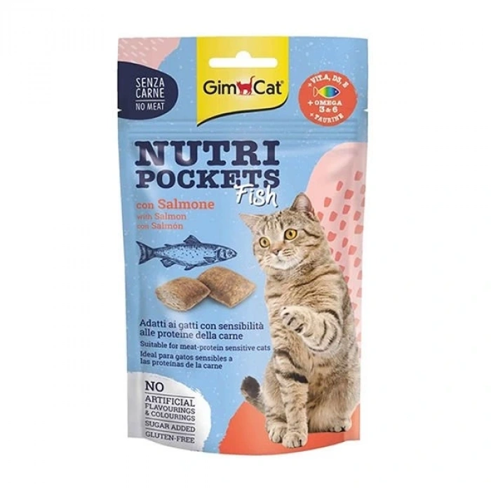 Gimcat Nutri Pockets Somon Balıklı Kedi Ödül Maması 1 Adet 60 Gr