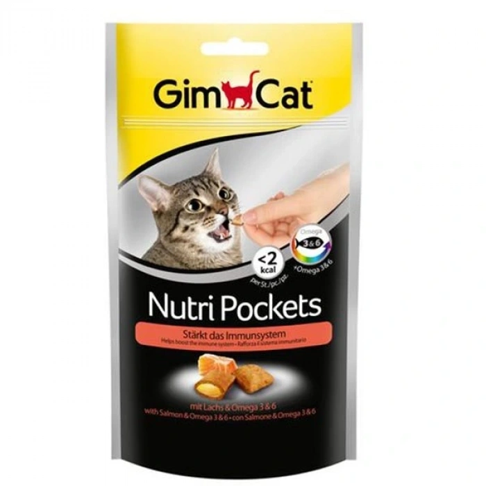 Gimcat Nutri Pockets Somon Omega Kedi Ödül Maması Tablet 1 Adet 60 Gr