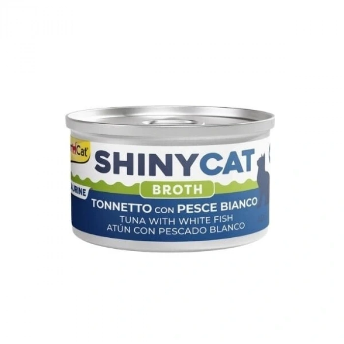 Gimcat Shinycat Broth Sos İçinde Beyaz ve Ton Balıklı Konserve Kedi Maması 70 Gr 1 Adet