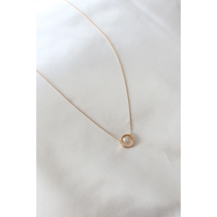 Gold Renk Minimal Kalp Figür Kadın Kolye