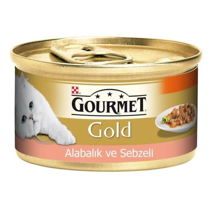 Gourmet Gold Alabalık ve Sebzeli Yetişkin Konserve Kedi Maması 1 Adet 85 Gr