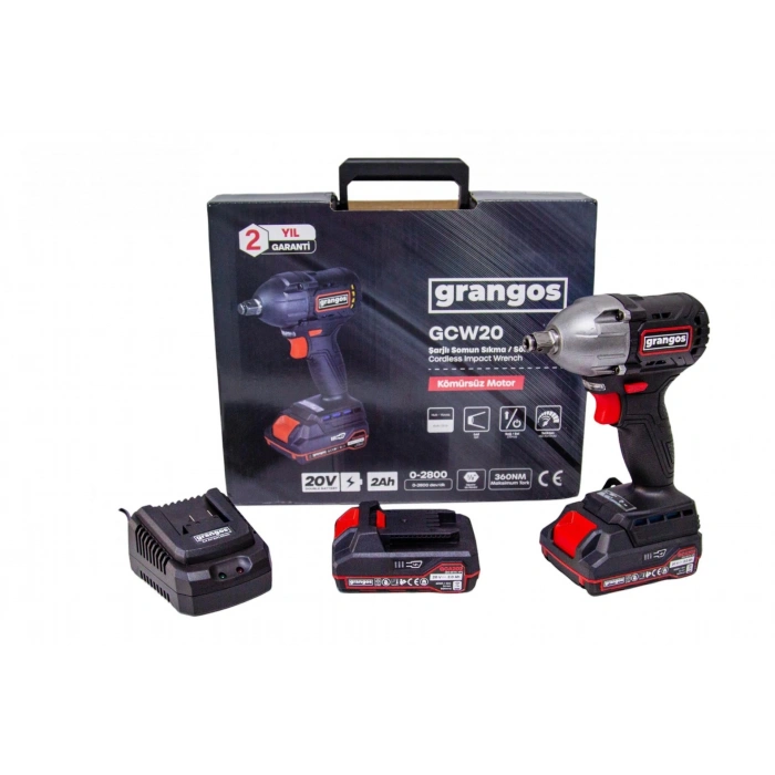 Grangos GCW20-T2 20V 2 Ah Çift Akülü Somun Sıkma