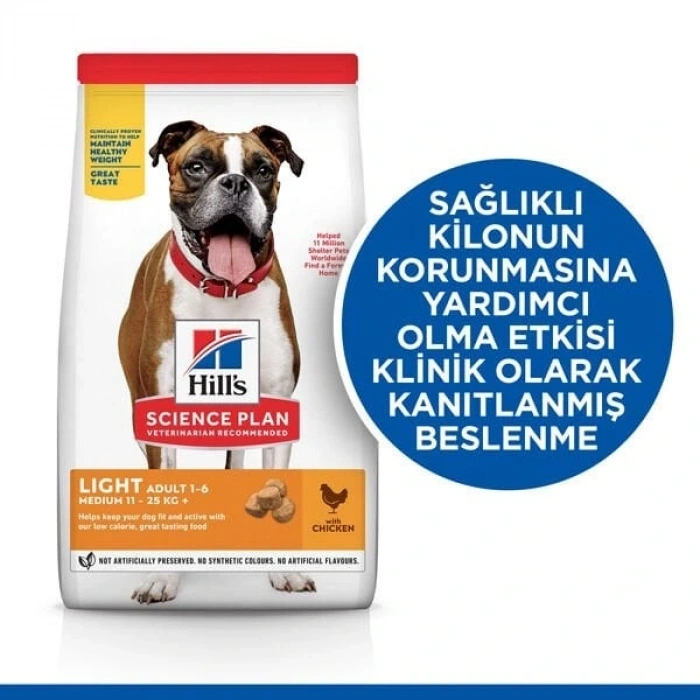 Hills Adult Light Medium Tavuklu Yetişkin Köpek Maması 14 Kg