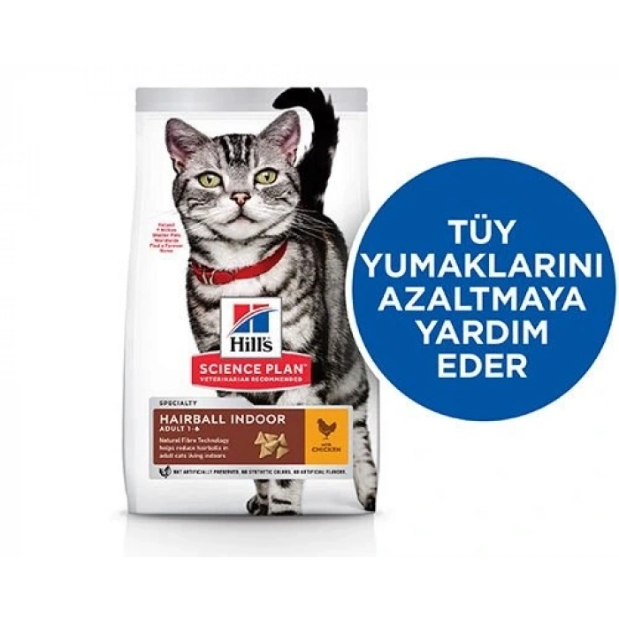 Hills Hairball İndoor Tavuklu Tüy Yumağı Önleyici Yaşlı Kedi Maması 1.5 Kg