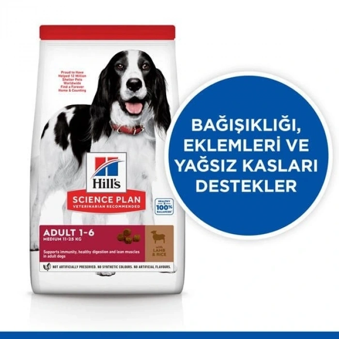 Hills Kuzu Etli Orta Irk Yetişkin Köpek Maması 2.5 Kg