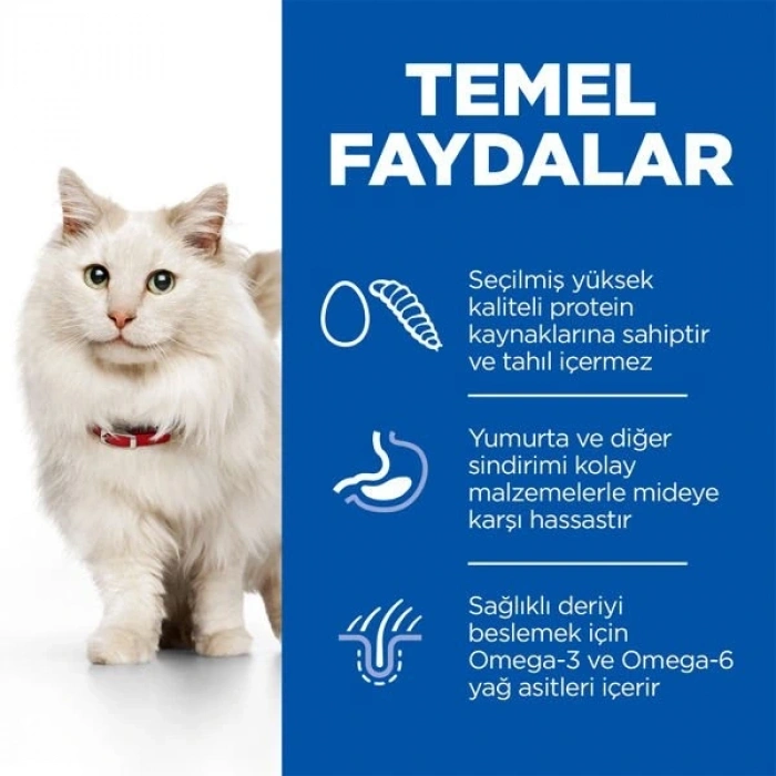 Hills Science Plan Hypoallergenic Yumurtalı ve Böcekli Tahılsız Yetişkin Kedi Maması 1.5 Kg