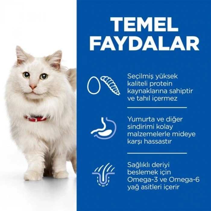 Hills Science Plan Hypoallergenic Yumurtalı ve Böcekli Tahılsız Yetişkin Kedi Maması 7 Kg
