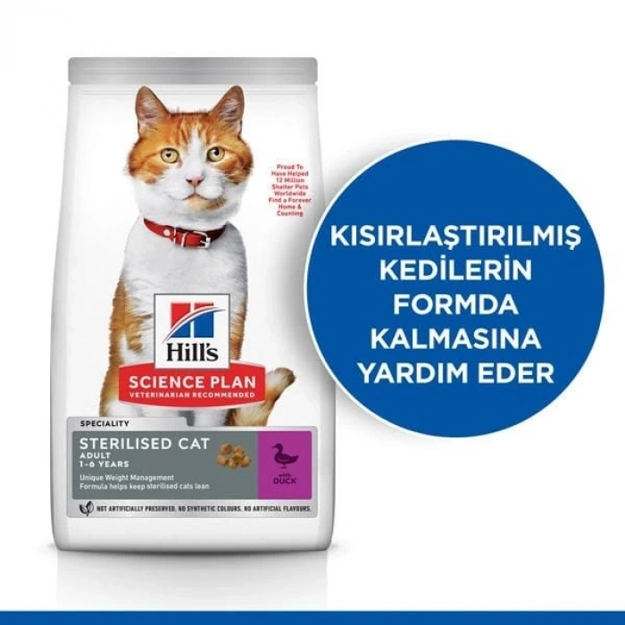 Hills Young Sterilised Ördekli Kısırlaştırılmış Kedi Maması 1.5 Kg