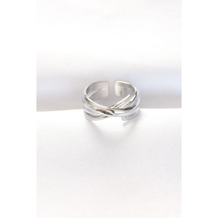 Kalın Silver Renk Ayarlanabilir Yüzük