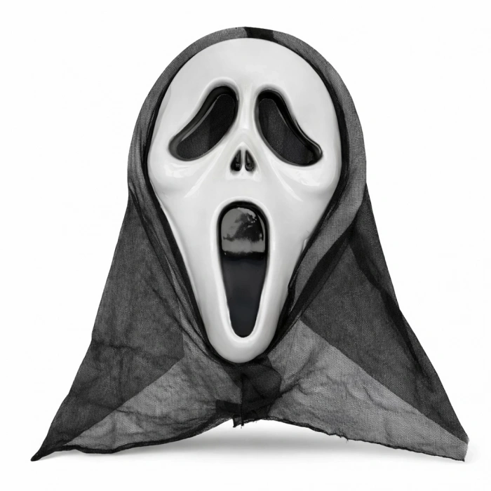 Kapşonlu Çığlık Maskesi Scream Maskesi - Hayalet Maskesi 33x21 Cm