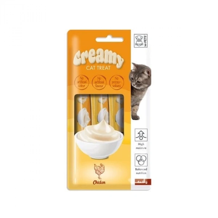 M-Pets Creamy Tavuklu Sıvı Kedi Ödül Maması 1 Adet 4x15 Gr