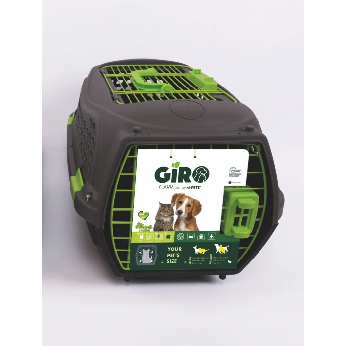 M-Pets Eco Giro Carrier Kedi ve Küçük Irk Köpek Taşıma Çantası 51.6x32.7x29.6 Cm Siyah/Yeşil Medium