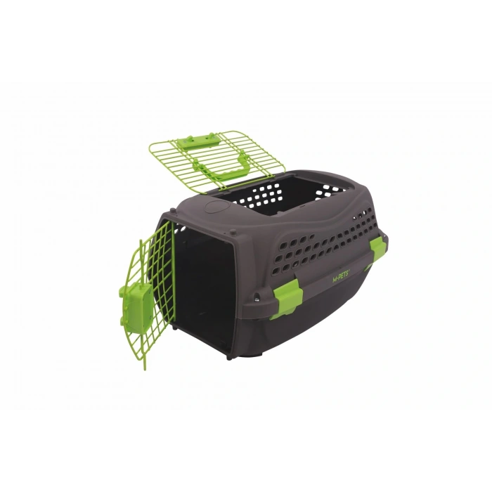 M-Pets Eco Giro Carrier Kedi ve Küçük Irk Köpek Taşıma Çantası 51.6x32.7x29.6 Cm Siyah/Yeşil Medium