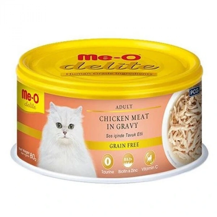 Meo Delite Tahılsız Soslu Tavuk Etli Yetişkin Konserve Kedi Maması 1 Adet 80 Gr