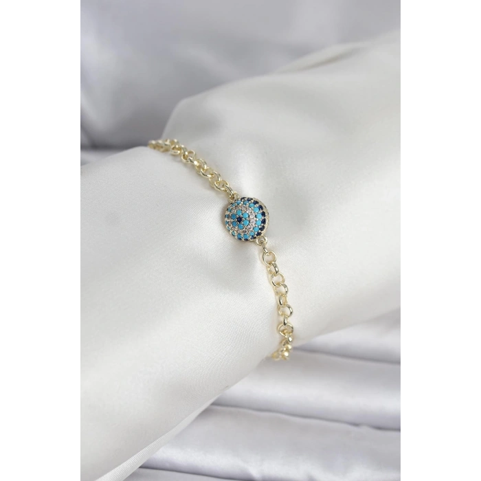 Pirinç Gold Renk Nazar Model Kadın Bileklik