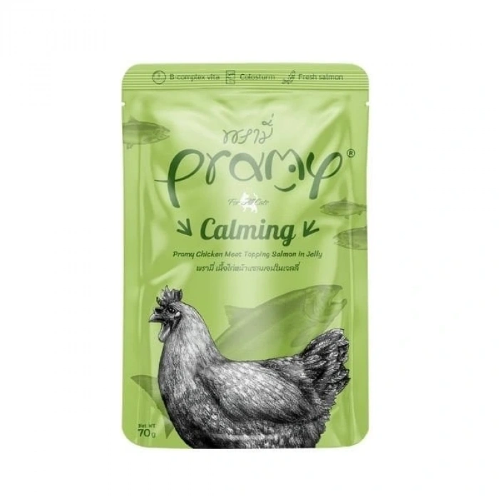 Pramy Jöle İçinde Somonlu ve Tavuklu Pouch Yetişkin Konserve Kedi Maması 1 Adet 70 Gr