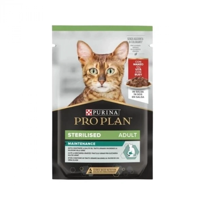 Pro Plan Sığır Etli Pouch Kısırlaştırılmış Konserve Kedi Maması 1 Adet 85 Gr