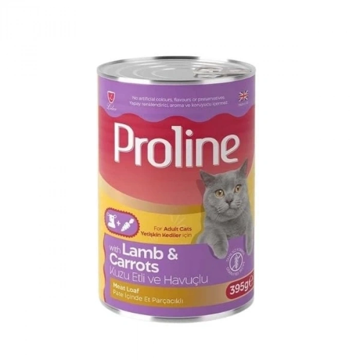 Proline Pate İçinde Et Parçacıklı Kuzu Etli ve Havuçlu Yetişkin Konserve Kedi Maması 1 Adet 395 Gr
