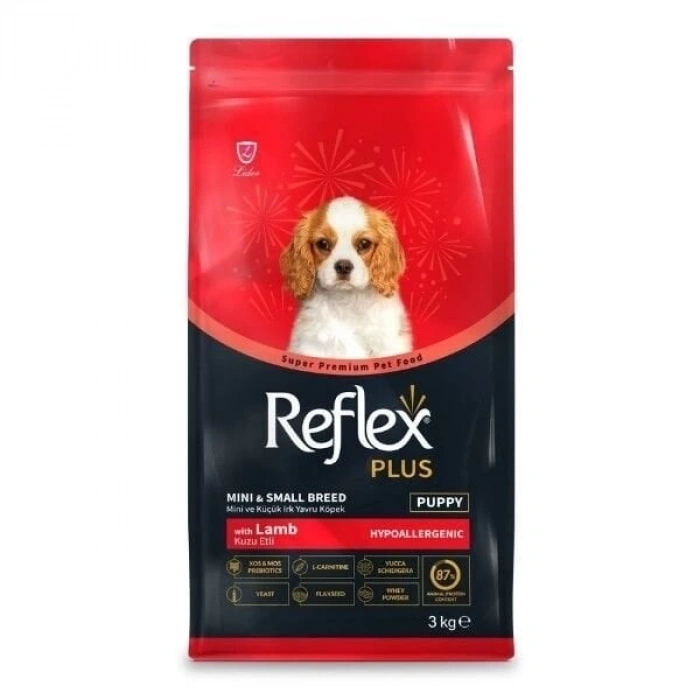 Reflex Plus Kuzu Etli Mini ve Küçük Irk Yavru Köpek Maması 3 Kg