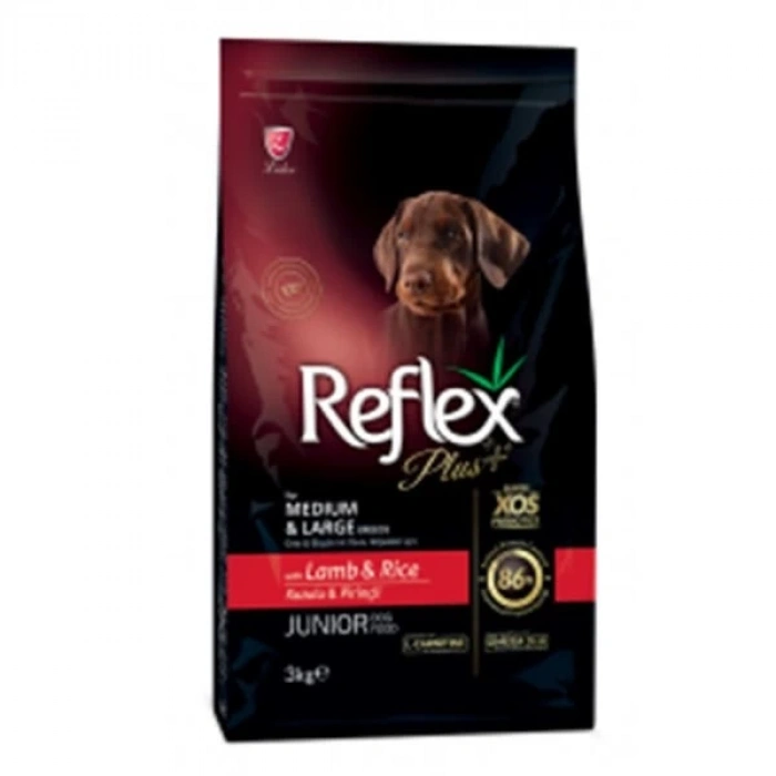 Reflex Plus Kuzu Etli Orta ve Büyük Irk Yavru Köpek Maması 3 Kg
