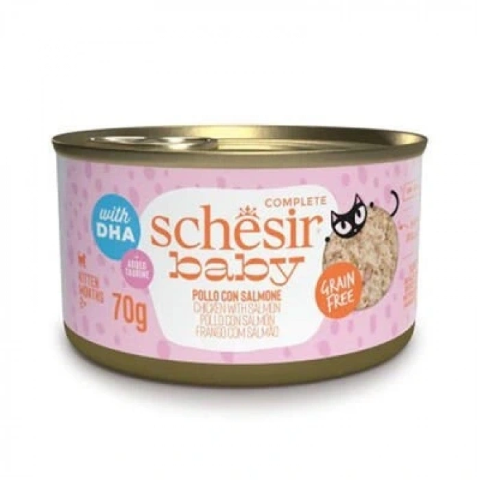 Schesir Baby Cat Tavuklu ve Somonlu Yavru Kedi Konservesi 1 Adet 70 Gr