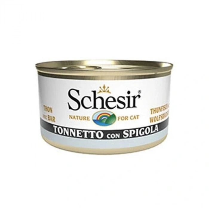 Schesir Ton Balıklı ve Levrekli Jöleli Konserve Yetişkin Kedi Maması 1 Adet 85 Gr
