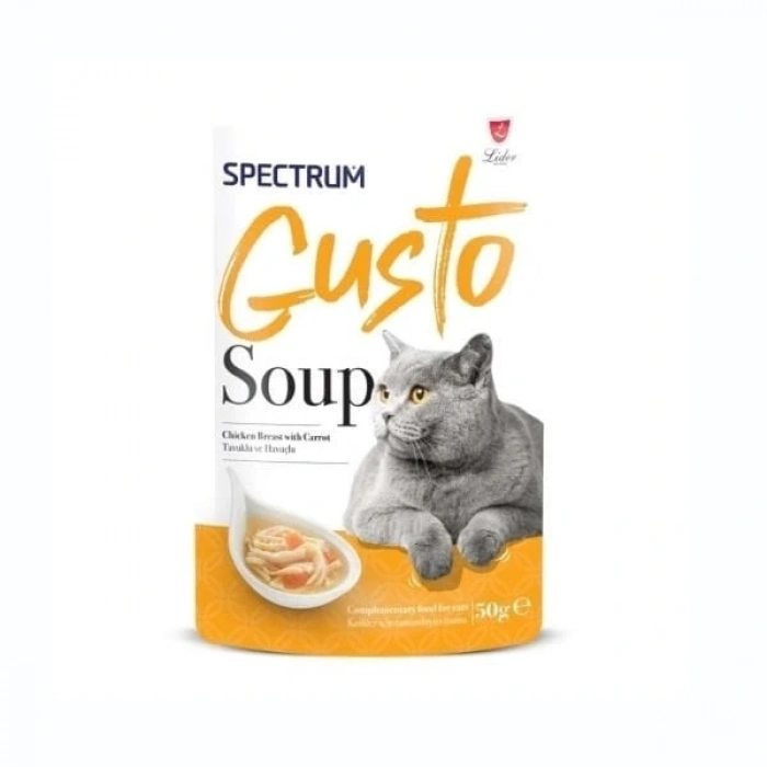 Spectrum Gusto Soup Tavuklu ve Havuçlu Kedi Çorbası 1 Adet 50 Gr
