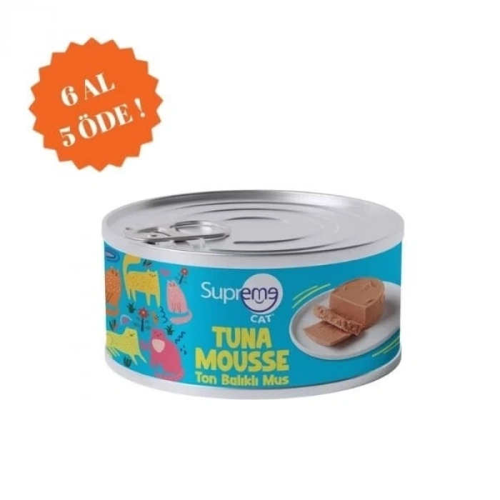 Supreme Cat Püre Ton Balıklı Yetişkin Konserve Kedi Maması 510 Gr 6 Al 5 Öde