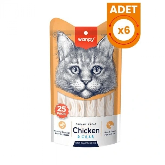Wanpy Tavuklu ve Yengeçli Sıvı Kedi Ödülü 1 Adet 25x14 Gr