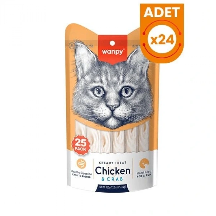 Wanpy Tavuklu ve Yengeçli Sıvı Kedi Ödülü 1 Adet 25x14 Gr