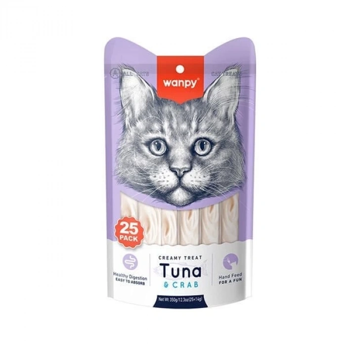 Wanpy Ton Balıklı ve Yengeçli Sıvı Kedi Ödülü 1 Adet 25x14 Gr
