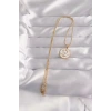 316L Çelik Gold Renk Beyaz Mineli Karışık Figürlü Tarot Kolye