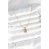 316L Çelik Gold Renk Mini Külçe Altın Model Kolye
