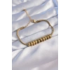 316L Çelik Gold Renk Oval Figürlü Bileklik