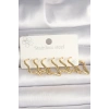 316L Çelik Gold Renk Yıldız Model Kadın Küpe Seti