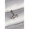 316L Çelik Gümüş Renk Zirkon Taşlı Sonsuzluk Model Tragus Piercing