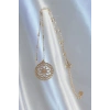 316L Çelik Zincir Gold Renk Lotus Model Kolye